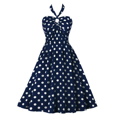 Vintage 50-Luvun Laivastonsininen Mekko