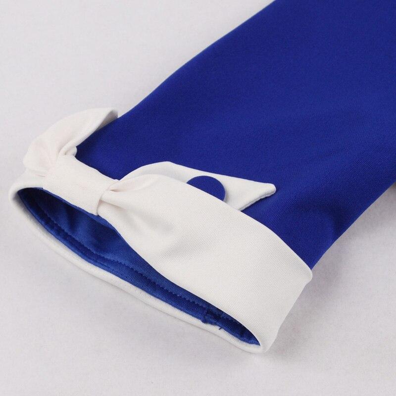 Vintage Syksyn Sininen Valkoinen Mekko