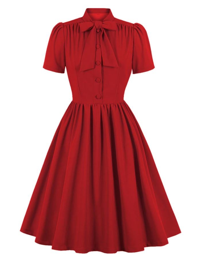 Preppy Punainen Vintage Mekko
