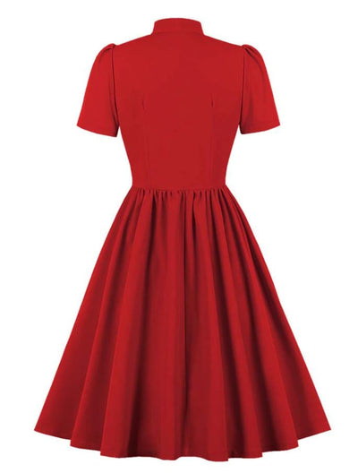 Preppy Punainen Vintage Mekko