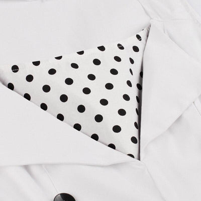 Vintage Valkoinen Rockabilly-Mekko