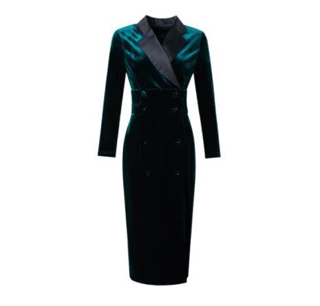 Vintage Laadukas Vihreä Mekko