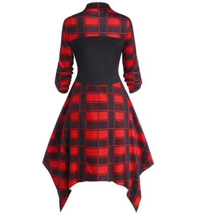 Vintage Punainen Nauhallinen Ruutumekko