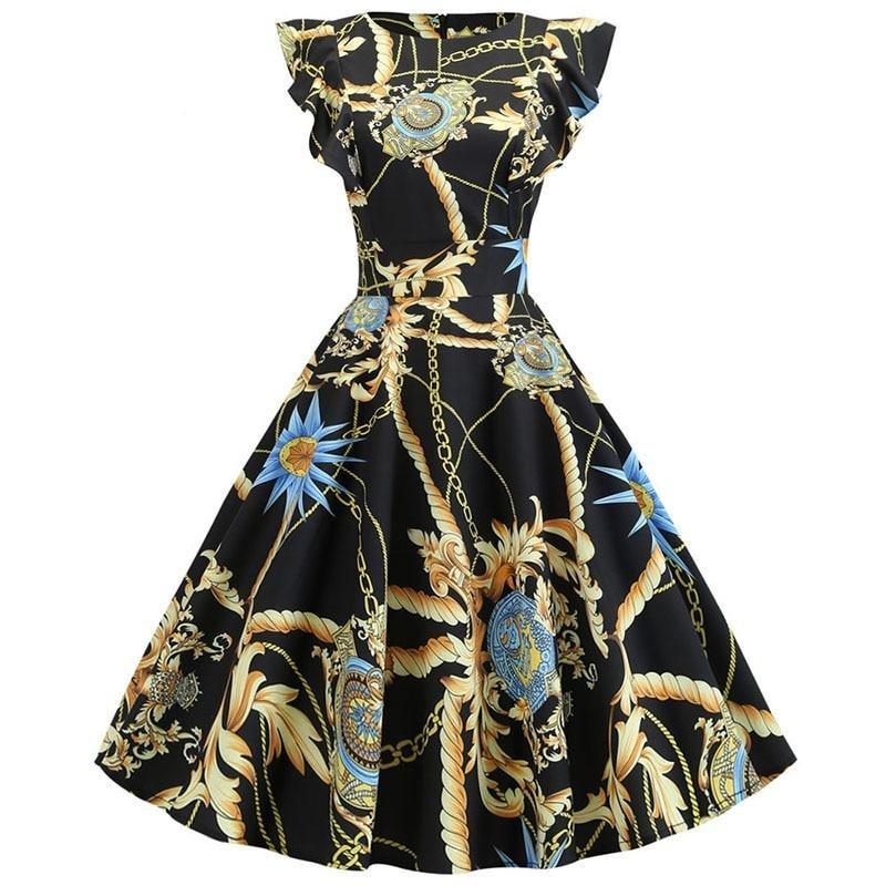 Vintage Tyylikäs Retro Näyttävä Mekko