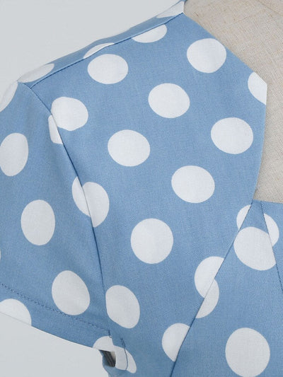 Vintage Neliömäinen Pilkkumekko