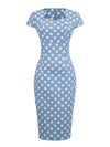 Vintage Neliömäinen Pilkkumekko