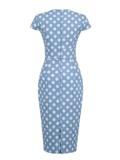 Vintage Neliömäinen Pilkkumekko