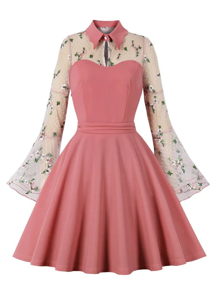 Pinkki Peter Pan -Kaulus Vintage-Mekko