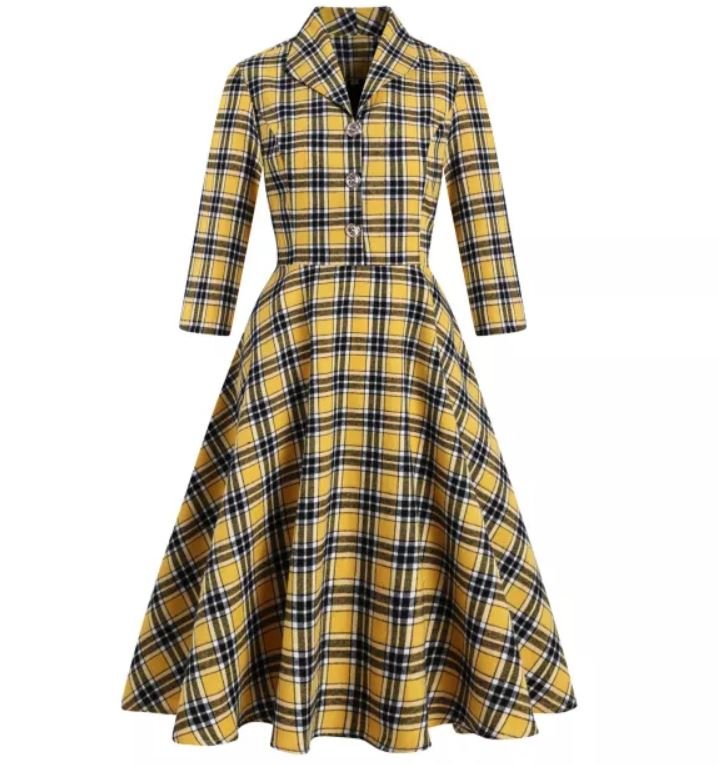 Vintage Leveäkaula-Mekko