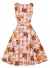 Vintage Pink Flowers -Mekko Pyöreäkauluksella