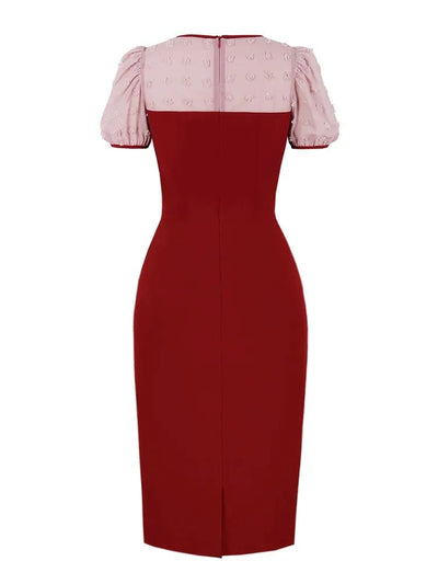 Vintage Pencil Chic Mekko Viininpunainen