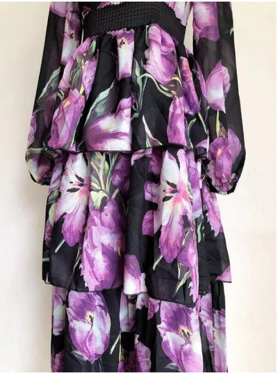 Laadukas Vintage Mekko, Violetti