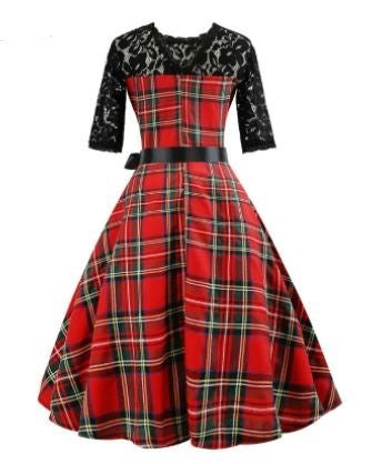 Vintage Pitsinen Ruutumekko
