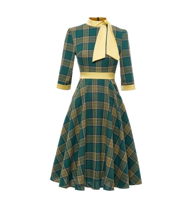 Vintage Vihreä Eleganssimekko