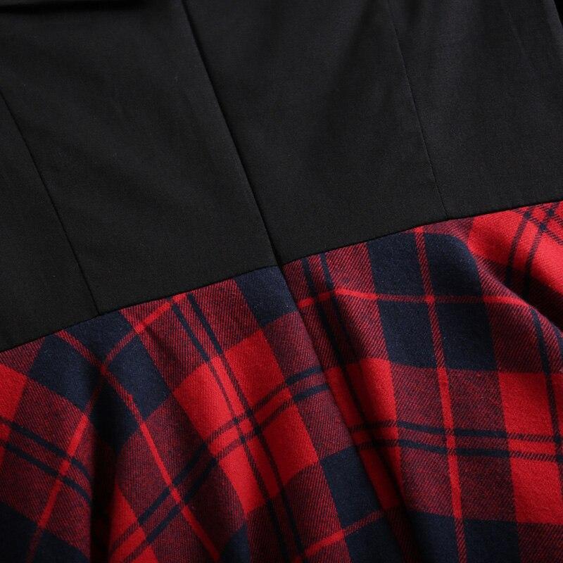 Vintage Olkapäältä Erotettu Tartaanimekko