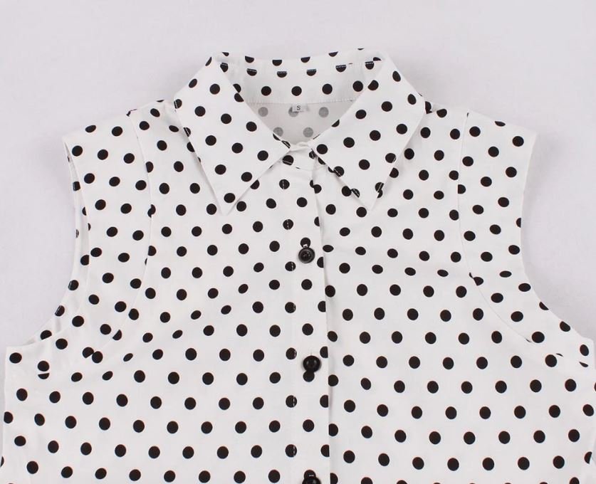 Vintage Mustavalkoinen Naisten Mekko