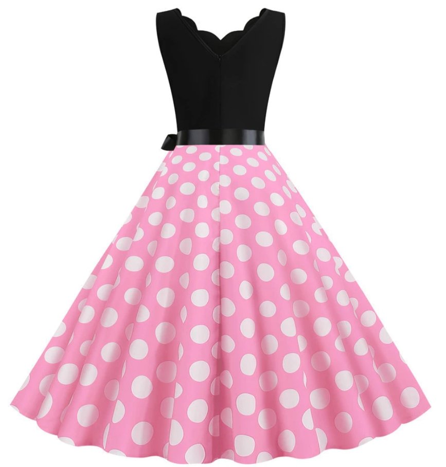 Vaaleanpunainen Naisten Vintage-Mekko