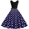 Naisten Vintage Mekko, Violetti Pilkku