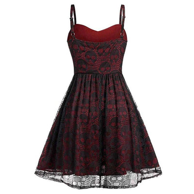 Burgundin Goottilainen Vintage-Mekko