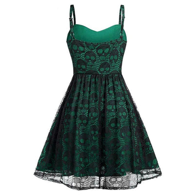Vihreä Goottilainen Vintage-Mekko