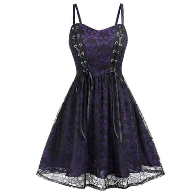 Vintage Goottilainen Violetti Mekko
