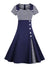 Vintage Plus Size 50s Mekko Sininen
