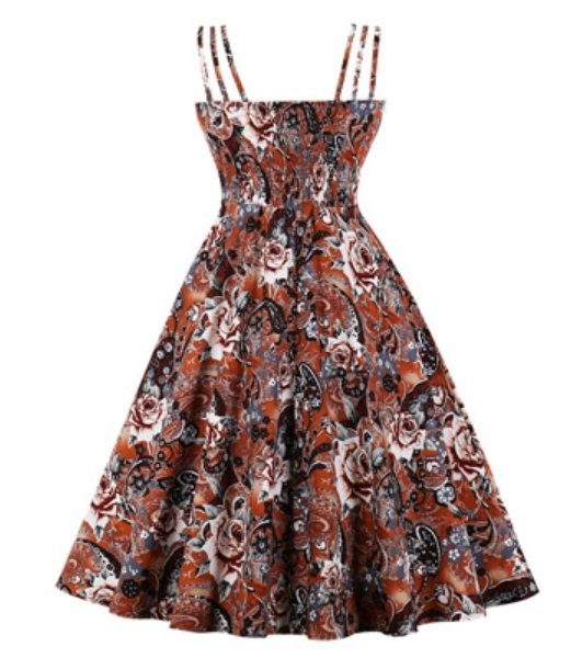 Vintage Plus Size -Mekko, Valkoinen Kahvi