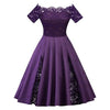 Vintage Mekko Plus-Koon Purppura Kirjonta
