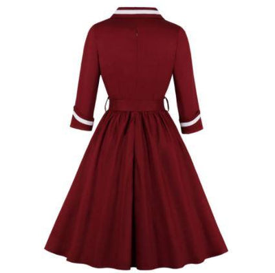 Vintage Plus-Koon Punainen Mekko V-Kaula-Aukolla