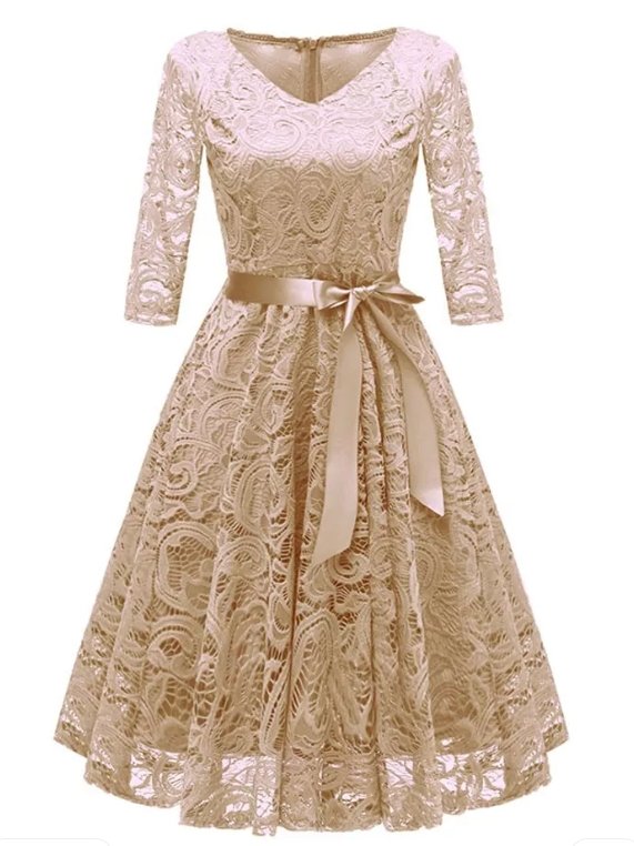 Vintage Plus-Koon Keltainen Pitsimekko