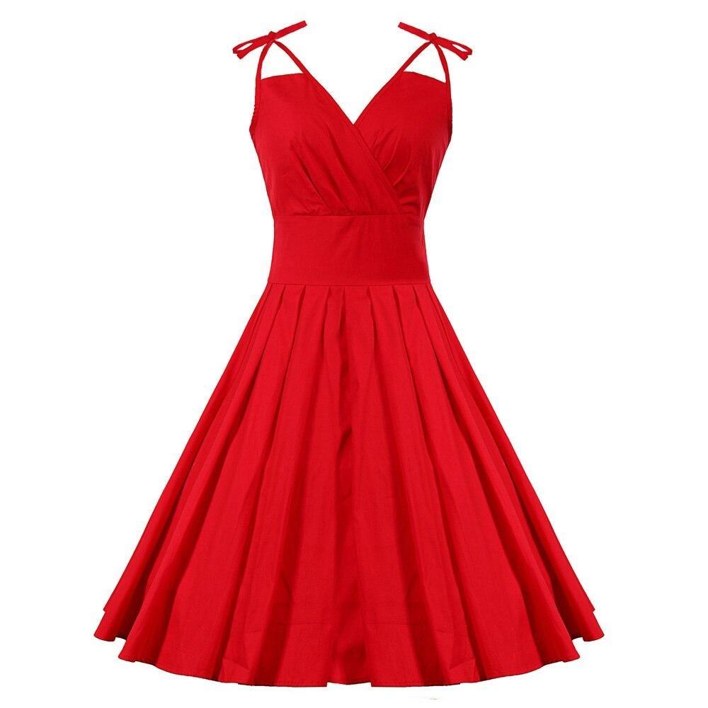 50-Luvun Glamour Punainen Mekko