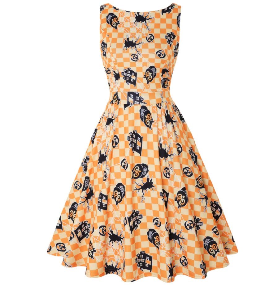 Vintage Plus-Kokoinen Halloween-Mekko