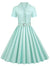 Vintage Plus Size Korkea Vyötärö Turkoosi Mekko