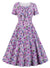 Vintage Plus-Kokoinen Korkeavyötäröinen Mekko, Violetti