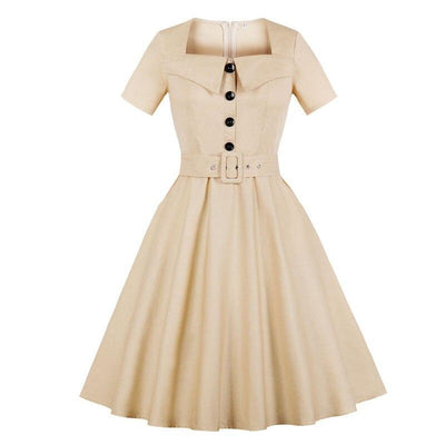 60-Luvun Audrey Hepburn Beige Mekko
