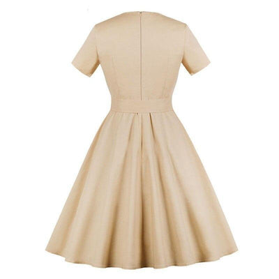 60-Luvun Audrey Hepburn Beige Mekko