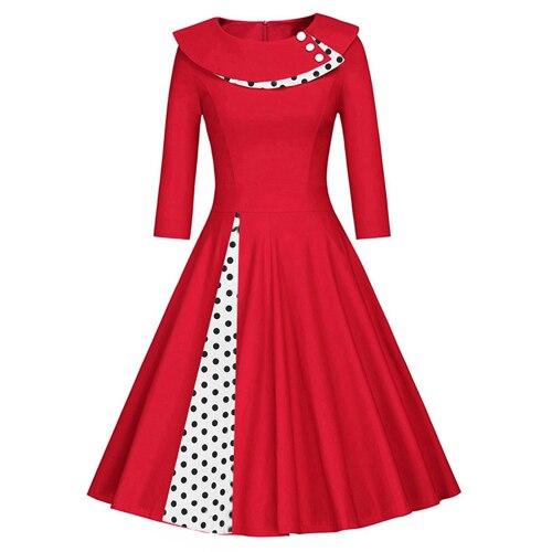 Vintage Plus-Koon Talvipunainen Mekko