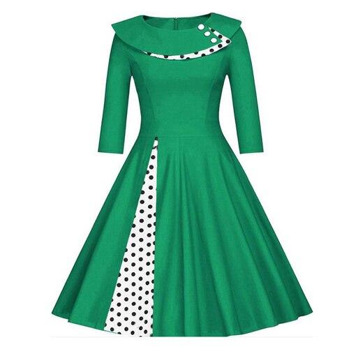 Vintage Plus-Koon Talvivihreä Mekko