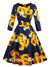 Vintage Plus-Koon Pitkähihainen Sininen Mekko