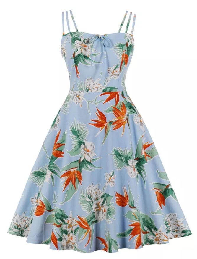 Vintage Dress Plus Size Nature Daisies