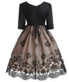 Black Sequins Plus Size Vintage -Mekko