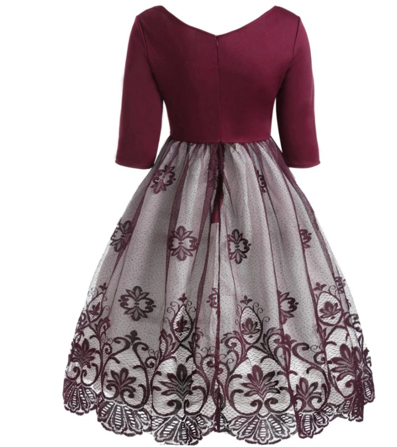 Red Sequins Plus Size Vintage -Mekko