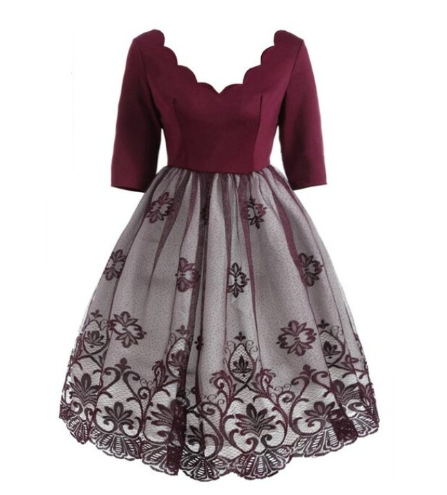 Red Sequins Plus Size Vintage -Mekko