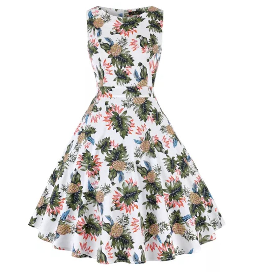 Vintage Plus Size Rockabilly Ananasmekko