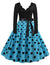 Vintage Plus Size Rockabilly-Mekko, Sininen Pilkku