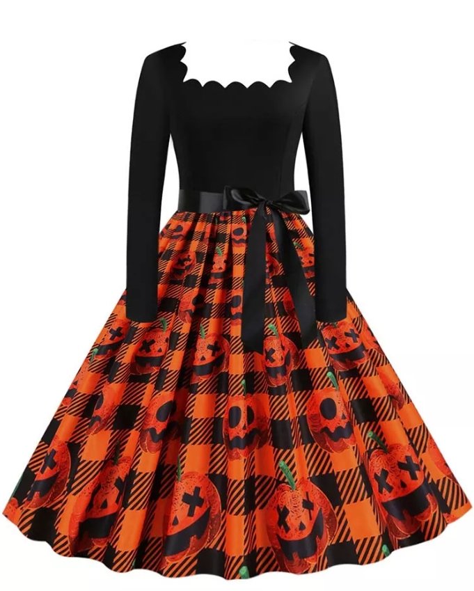 Vintage Plus Size Rockabilly Halloween -Mekko