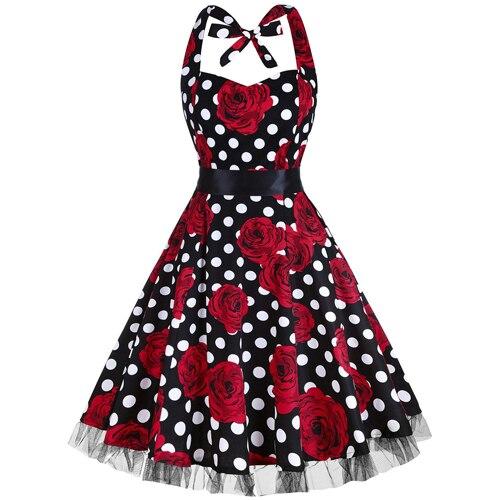 Vintage Plus Size Rockabilly-Mekko Black Roses