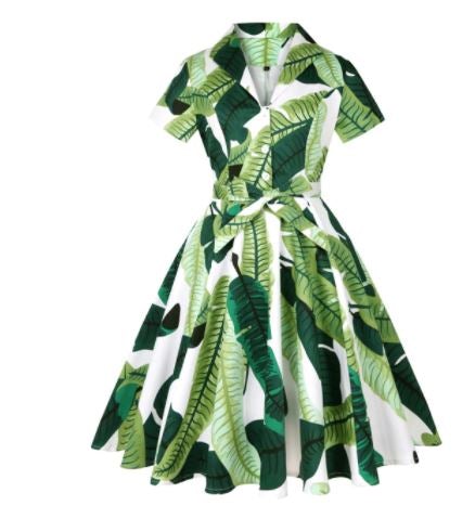 Vintage Plus Size Rockabilly Mekko Pastellinvihreä