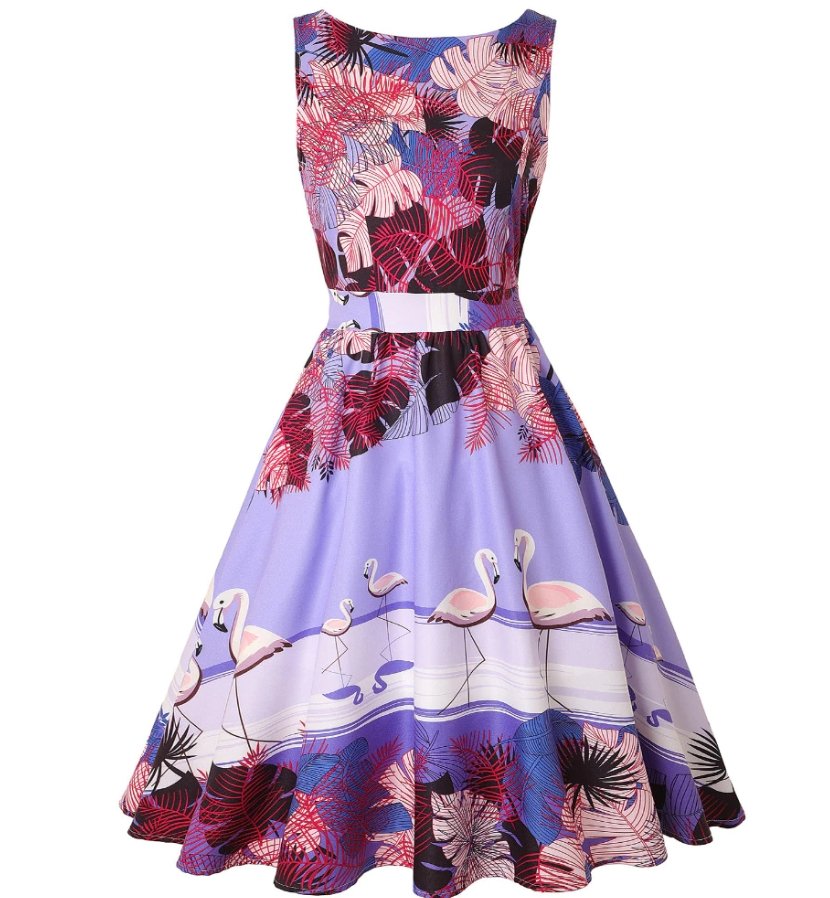 Vintage Plus Size Pink Birds -Mekko