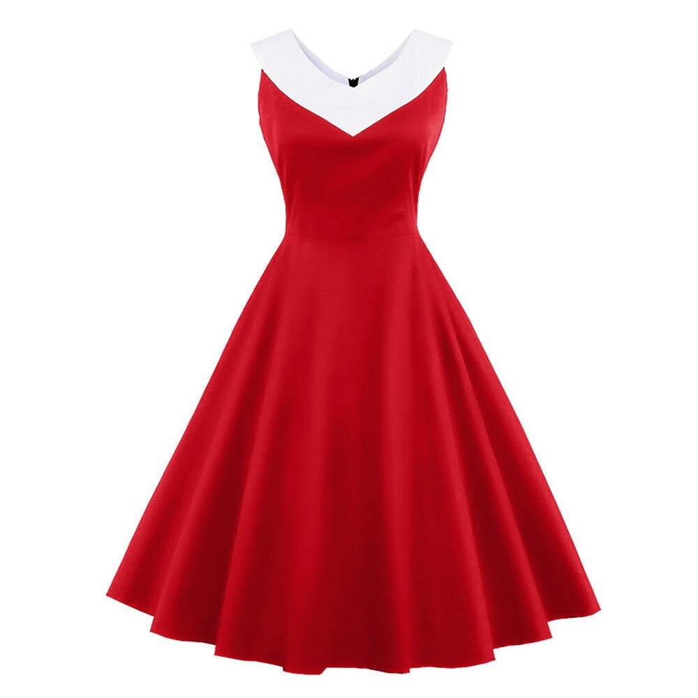 Vintage Plus Size Red Dress Chic Kaulus Punainen